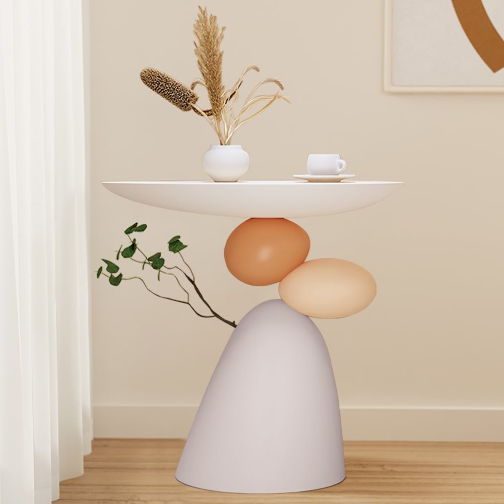Abstract Plant Art Decor Resin Side Table