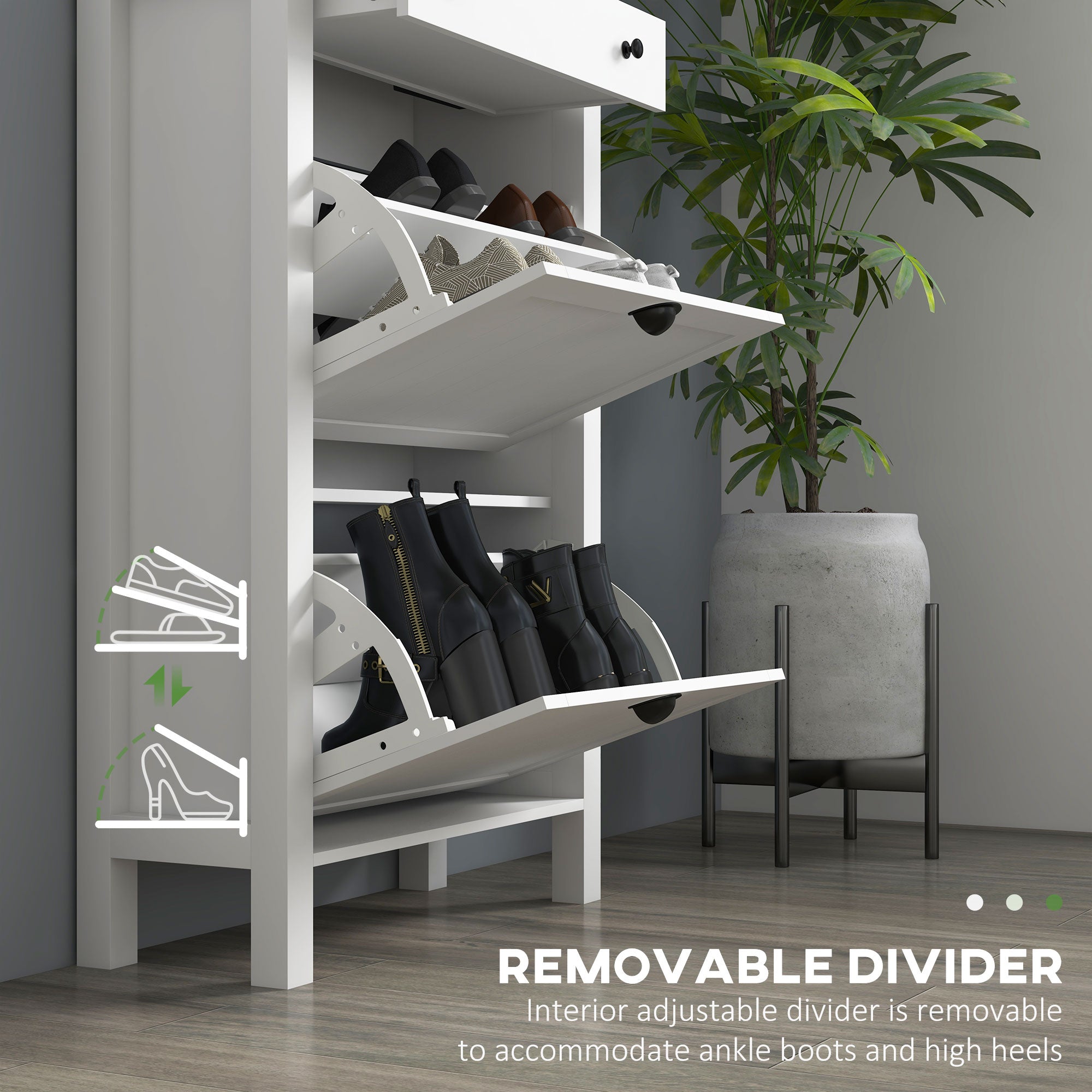 2-Drawer Shoe Storage Cabinet for Entryway