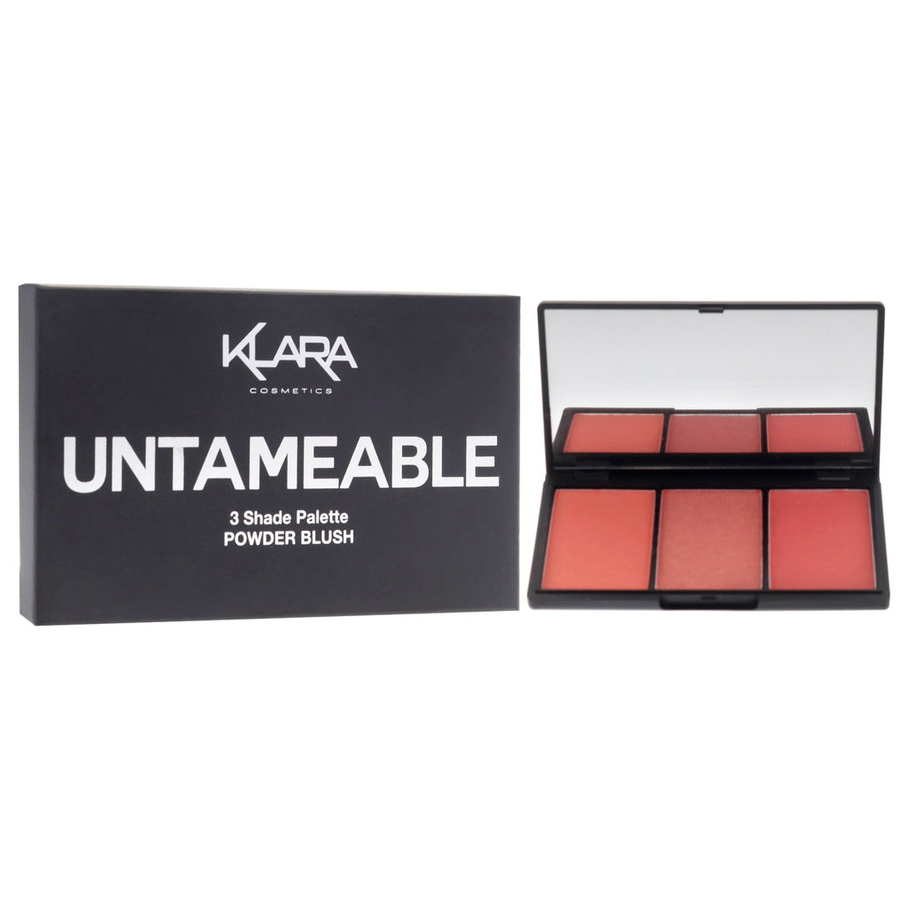 3 ShadesPowder Blush Palette - Untameable by Klara for Women - 0.35 oz Makeup