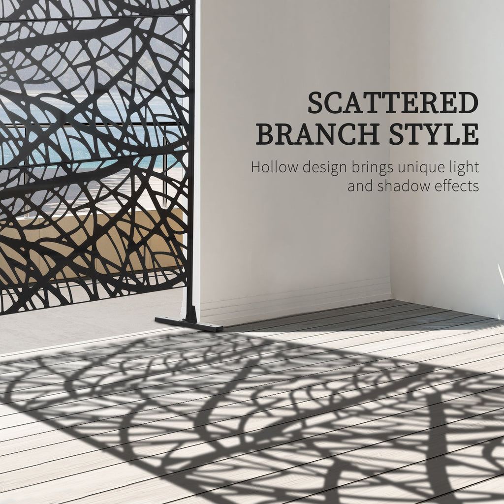 6.5FT Outdoor Privacy Screen with Decorative Branch Motif