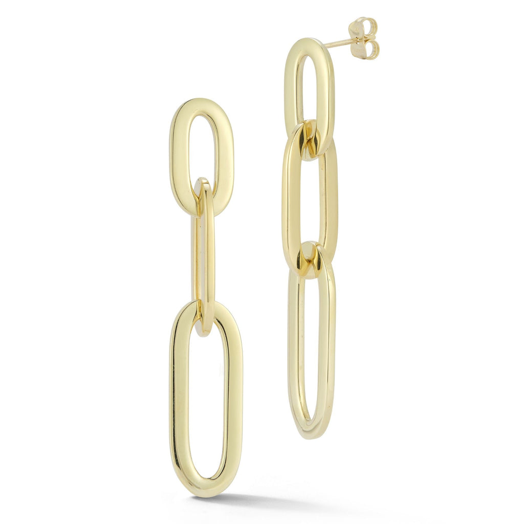 14K Gold Paperclip Drop Earrings