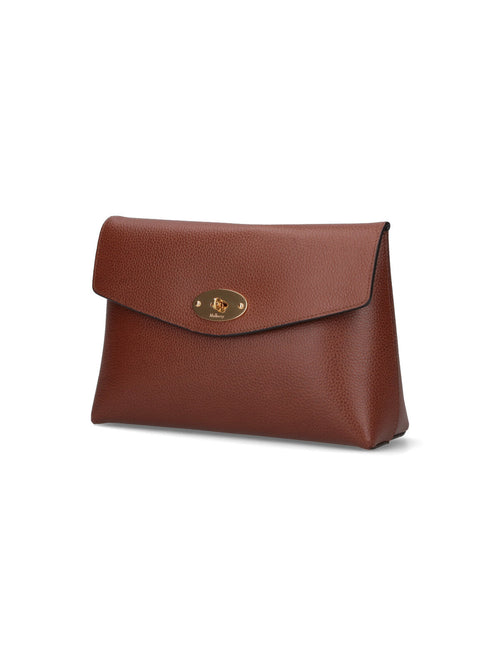 "Darley" Make-Up Pouch In Brown Calfskin