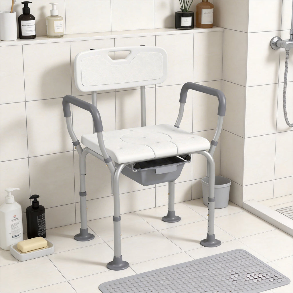 3-in-1 Shower Chair and Raised Toilet Seat for Seniors