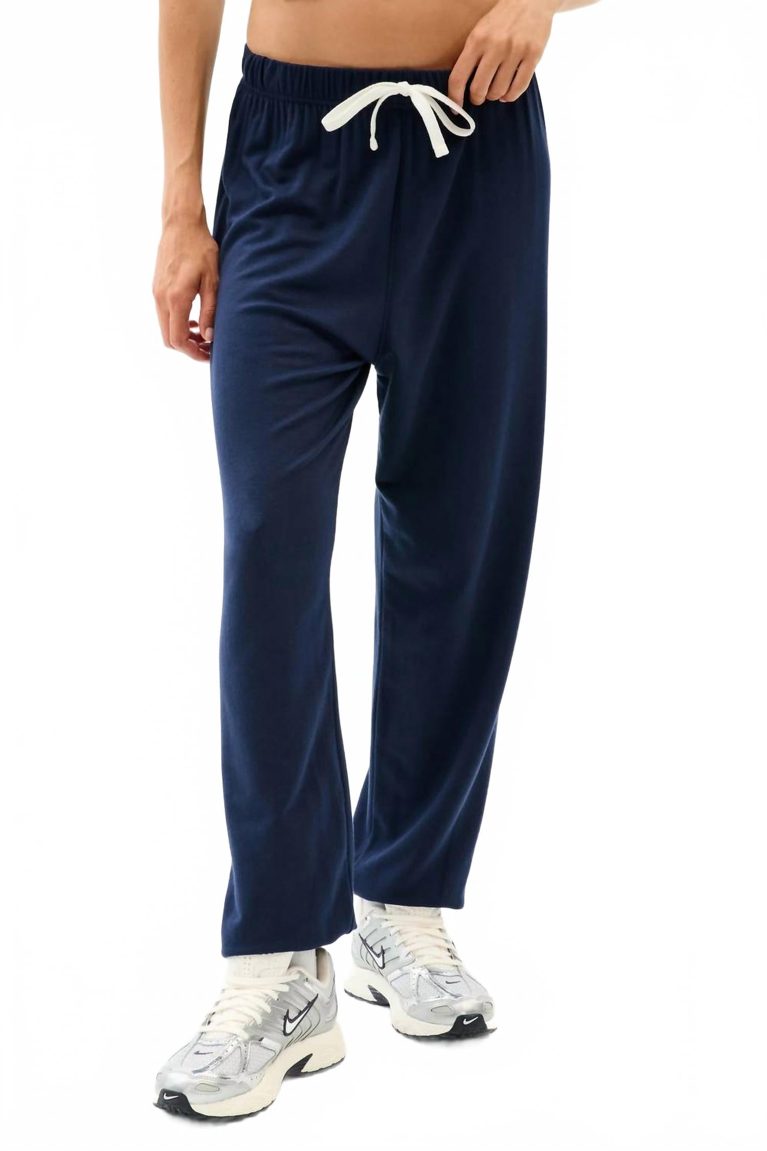 Andie Oversized Fleece Sweatpants In Indigo