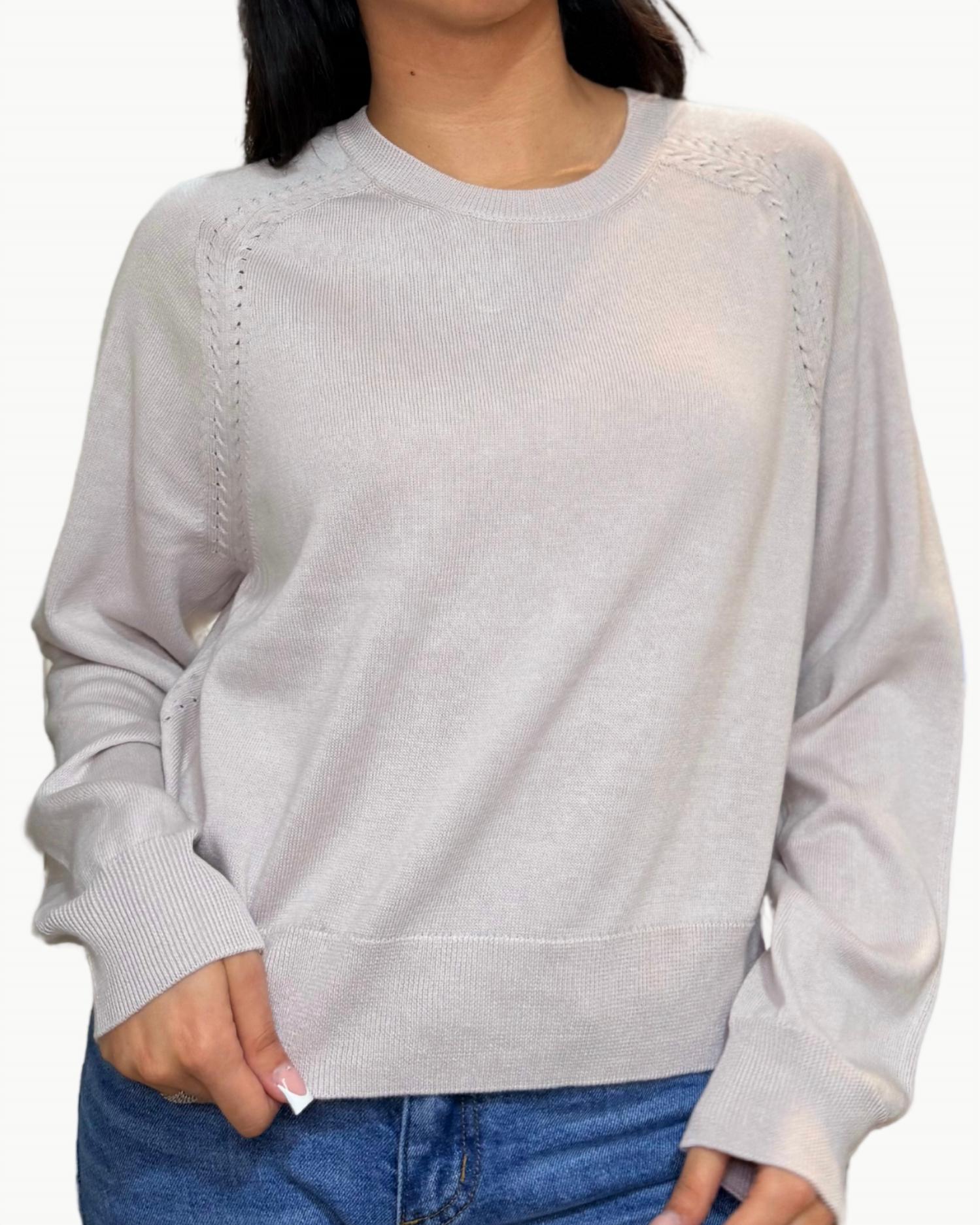 Alek Relaxed Raglan Crewneck Sweater In Himalaya