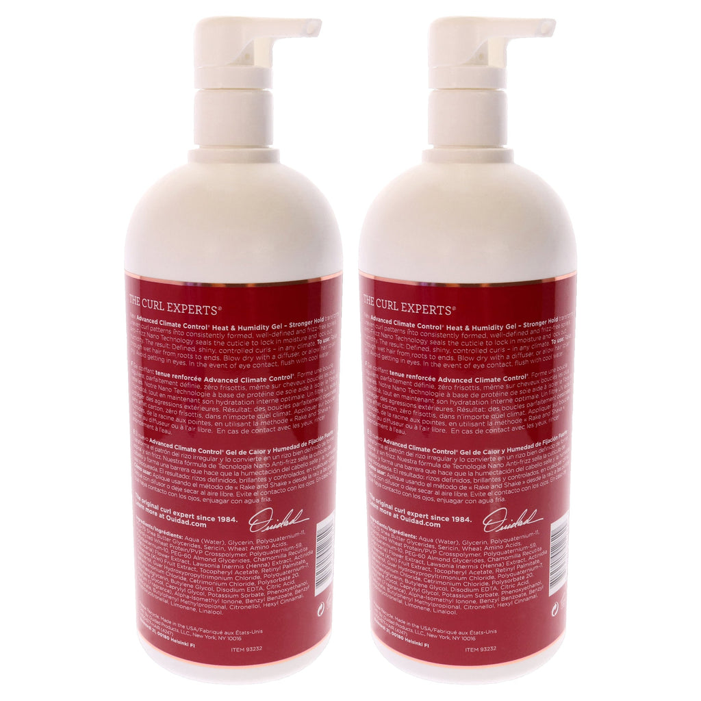 Advanced Climate Control Heat and Humidity Gel - Strong Hold by Ouidad for Unisex - 33.8 oz Gel - Pack of 2