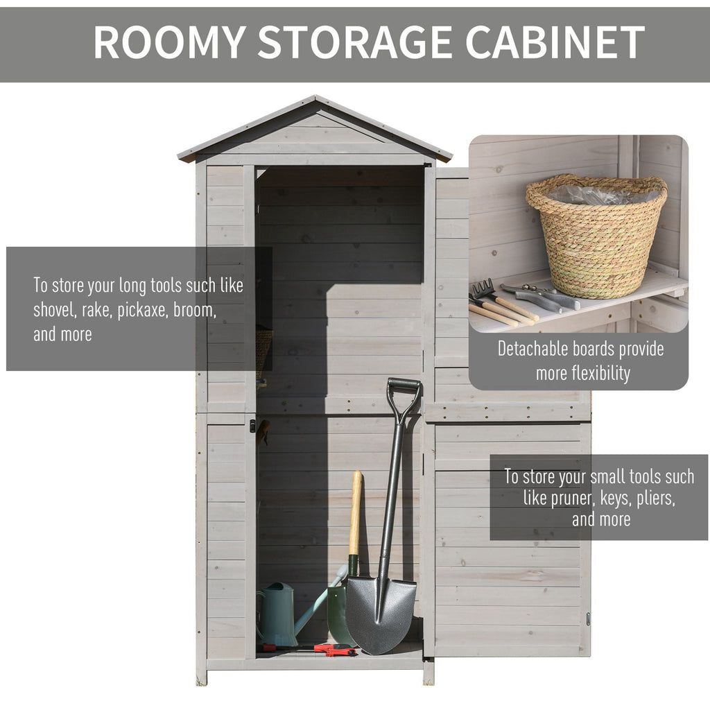 4-Shelf Garden Storage Shed with Handle and Foot Pads