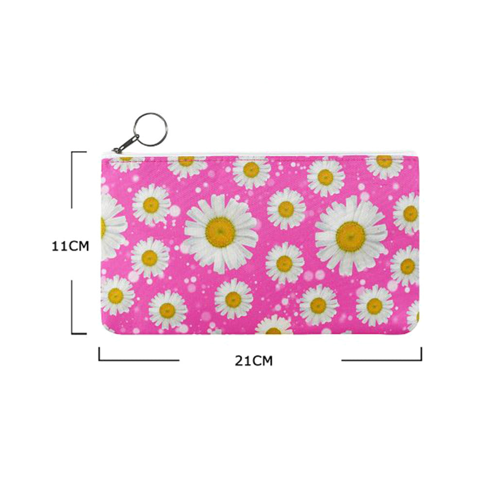 12PCS - Floral Print Keychain Pencil Cases Mini Pouch Bags