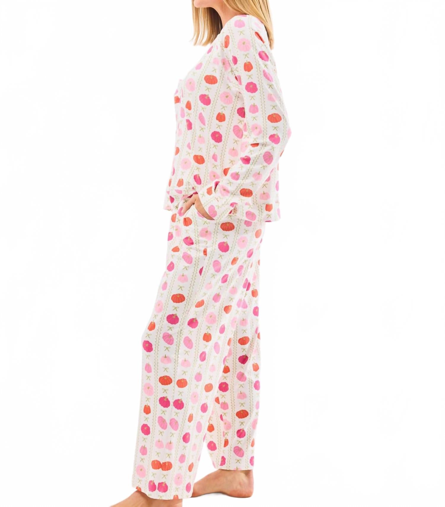 Annie Pajama Pants Set In Little Pumpkin