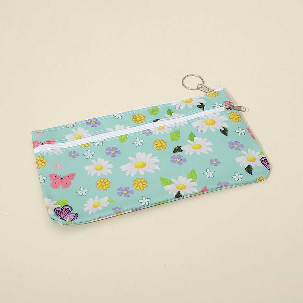 12PCS - Floral Print Keychain Pencil Cases Mini Pouch Bags