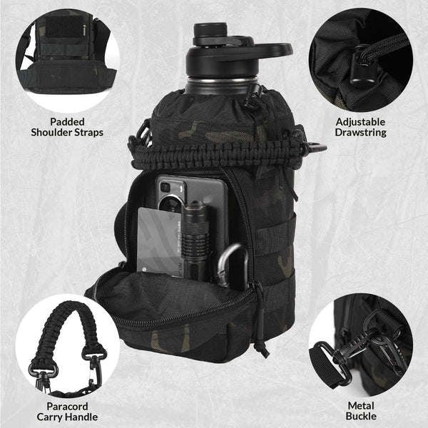 64Oz Tactical Water Bottle -Black