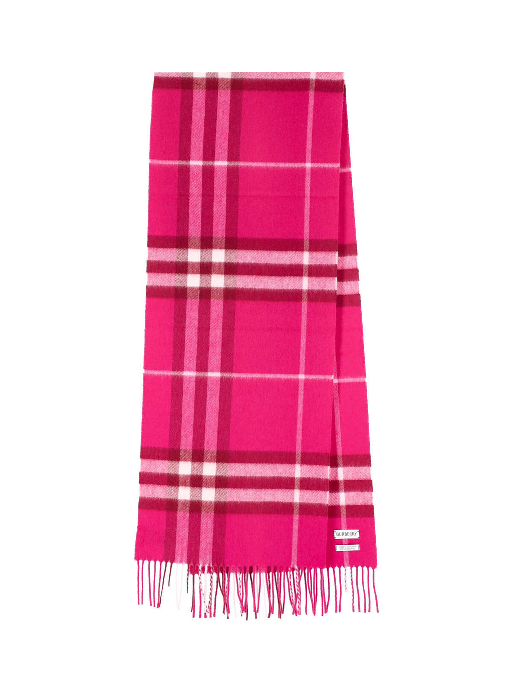 "Check" Cashmere Scarf – Fuchsia
