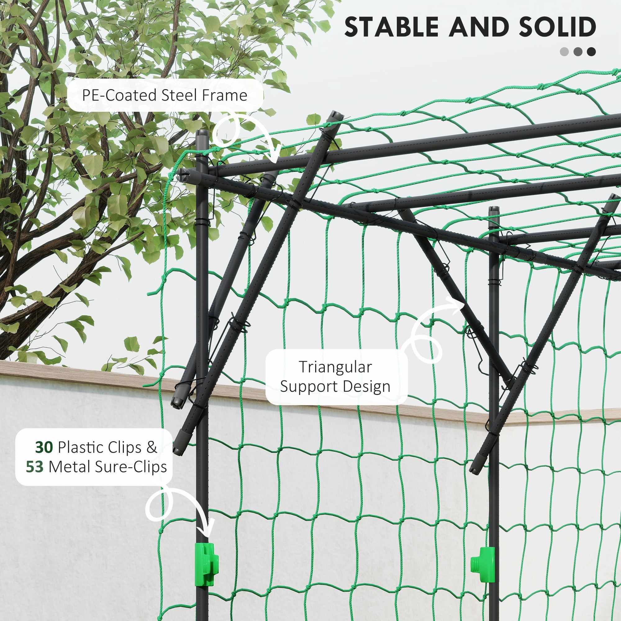 7.3 FT Garden Arch Trellis with Climbing Net