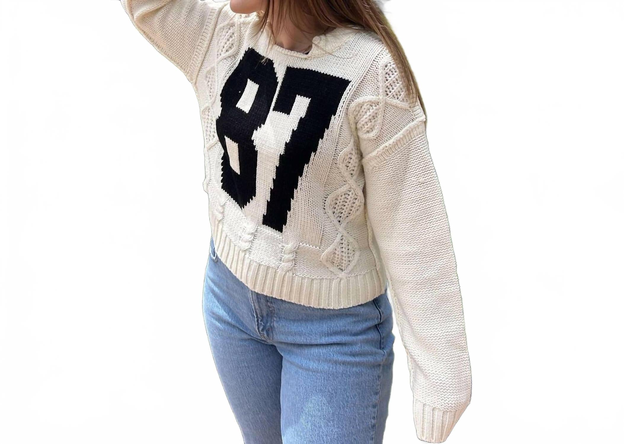 87 Cable Knit Sweater In White