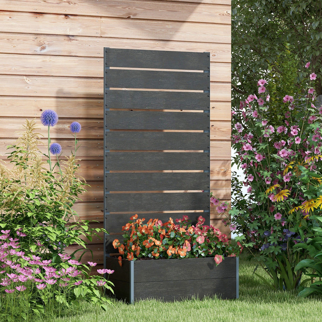 28"x15"x59" Raised Garden Bed with Trellis for Climbing Plants