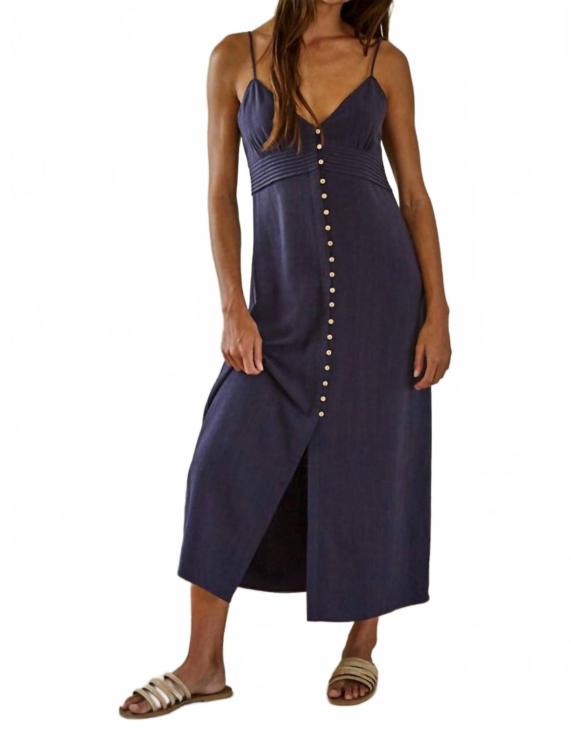 Alais Button Down Dress In Blue