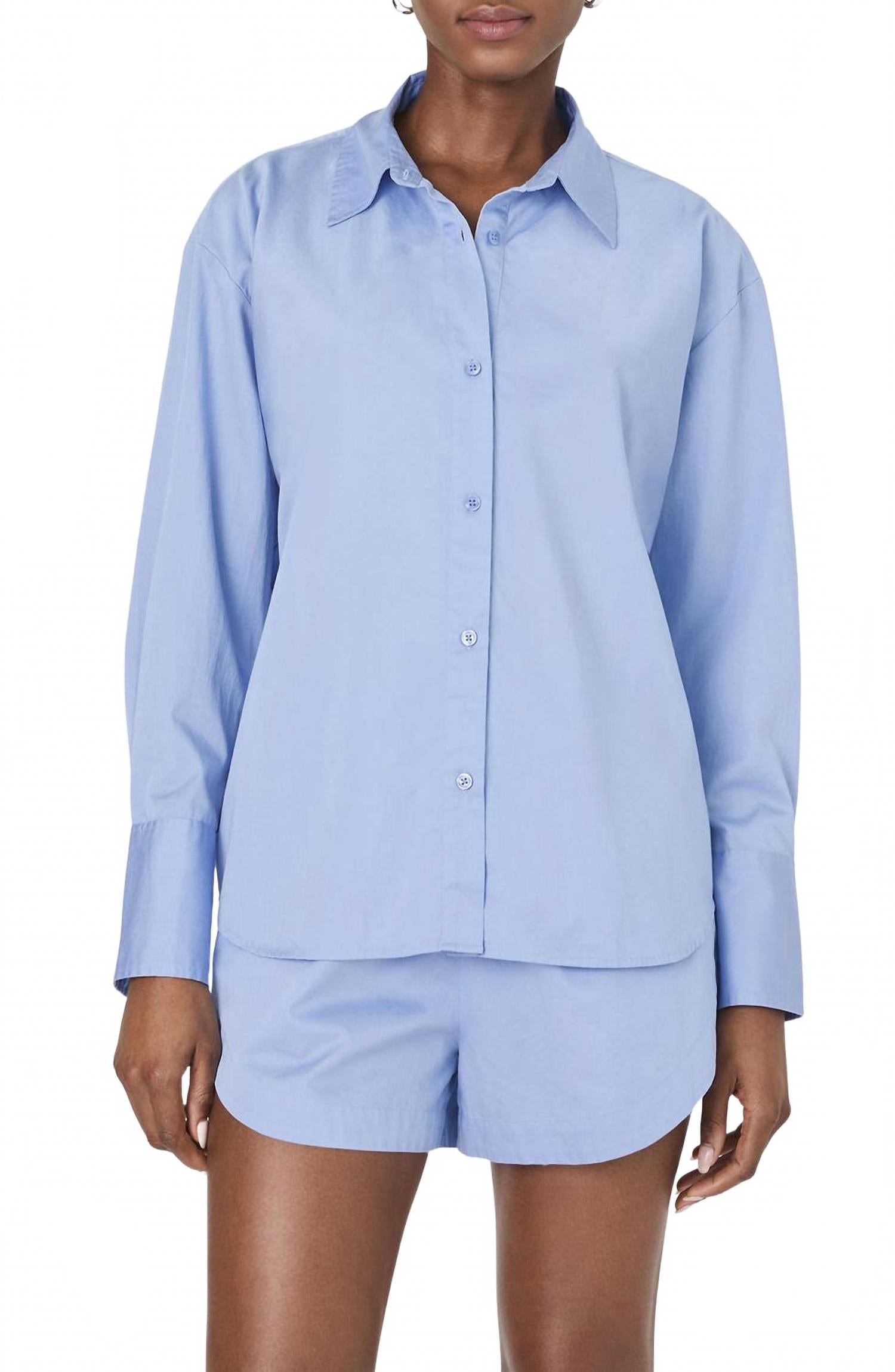 Alexis Oversized Shirt In Oxford Blue
