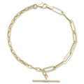 14K Gold T Bar Bracelet