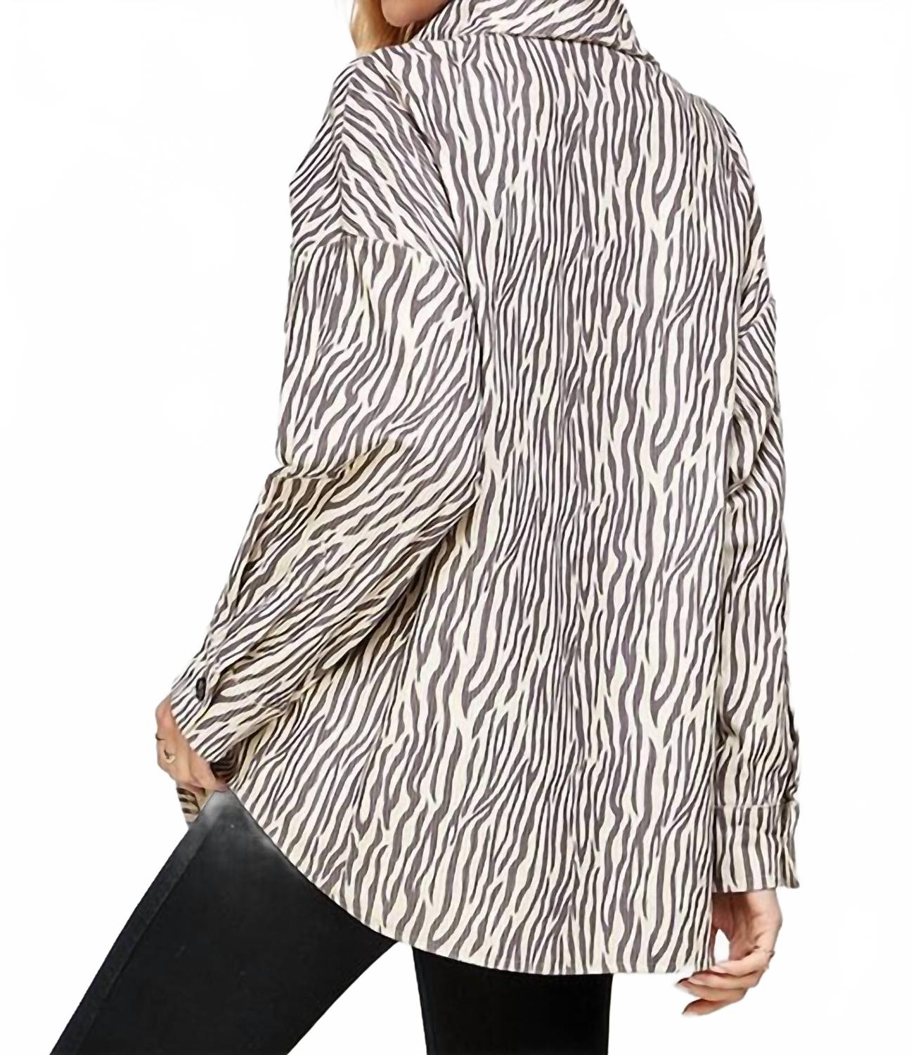 Animal Print Corduroy Jacket In Taupe