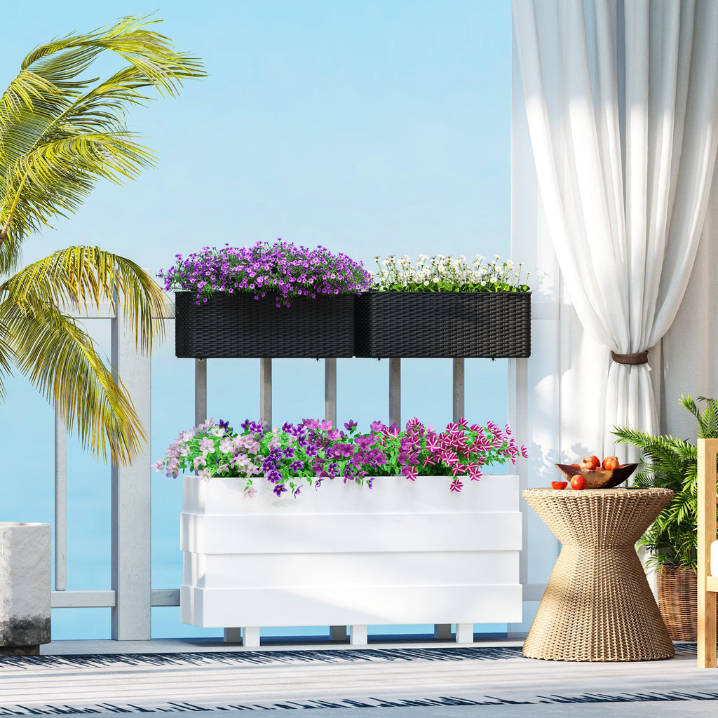 2-Pack Fence Hanging Planters with Drainage Holes