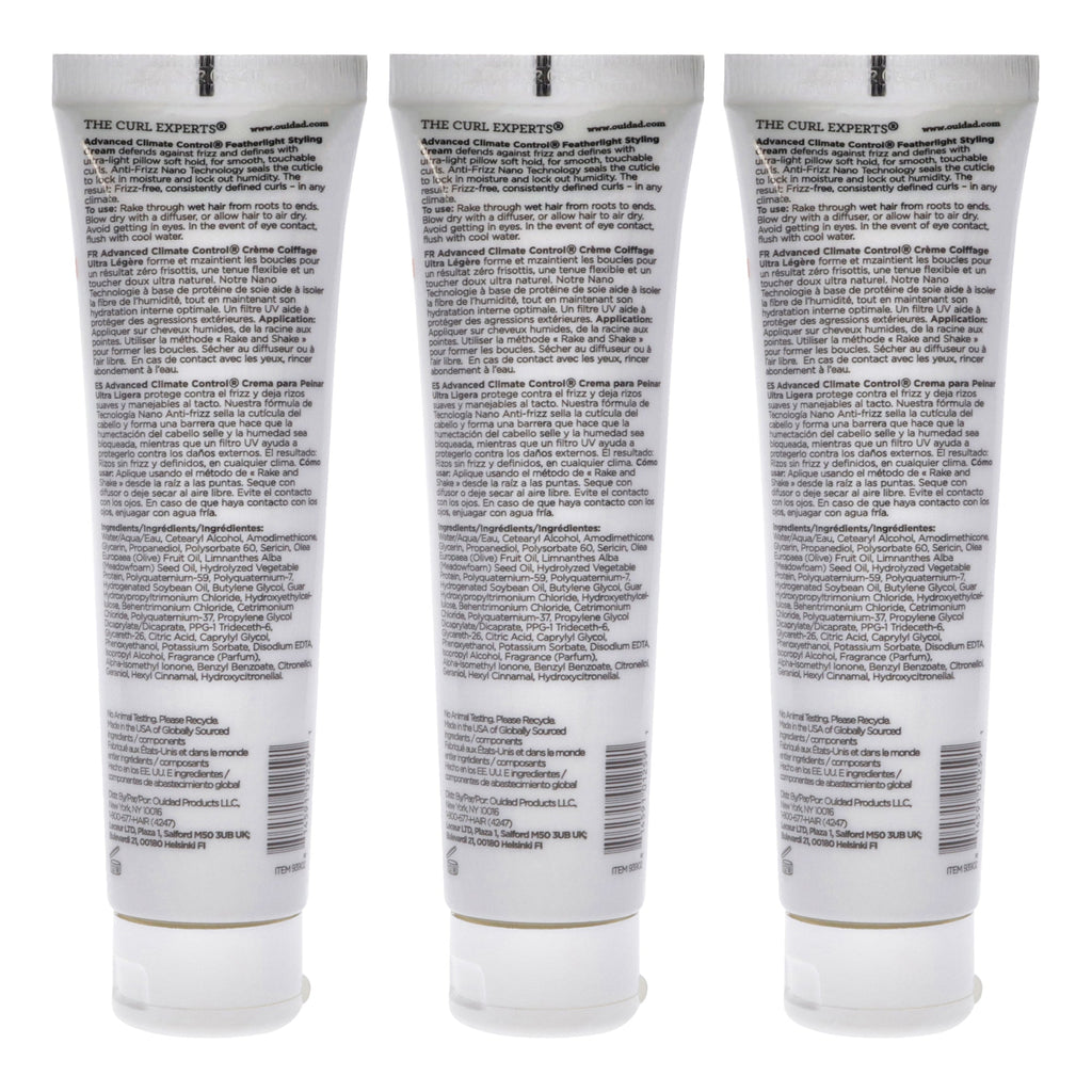 Advanced Climate Control Featherlight Styling Cream by Ouidad for Unisex - 2 oz Cream - Pack of 3