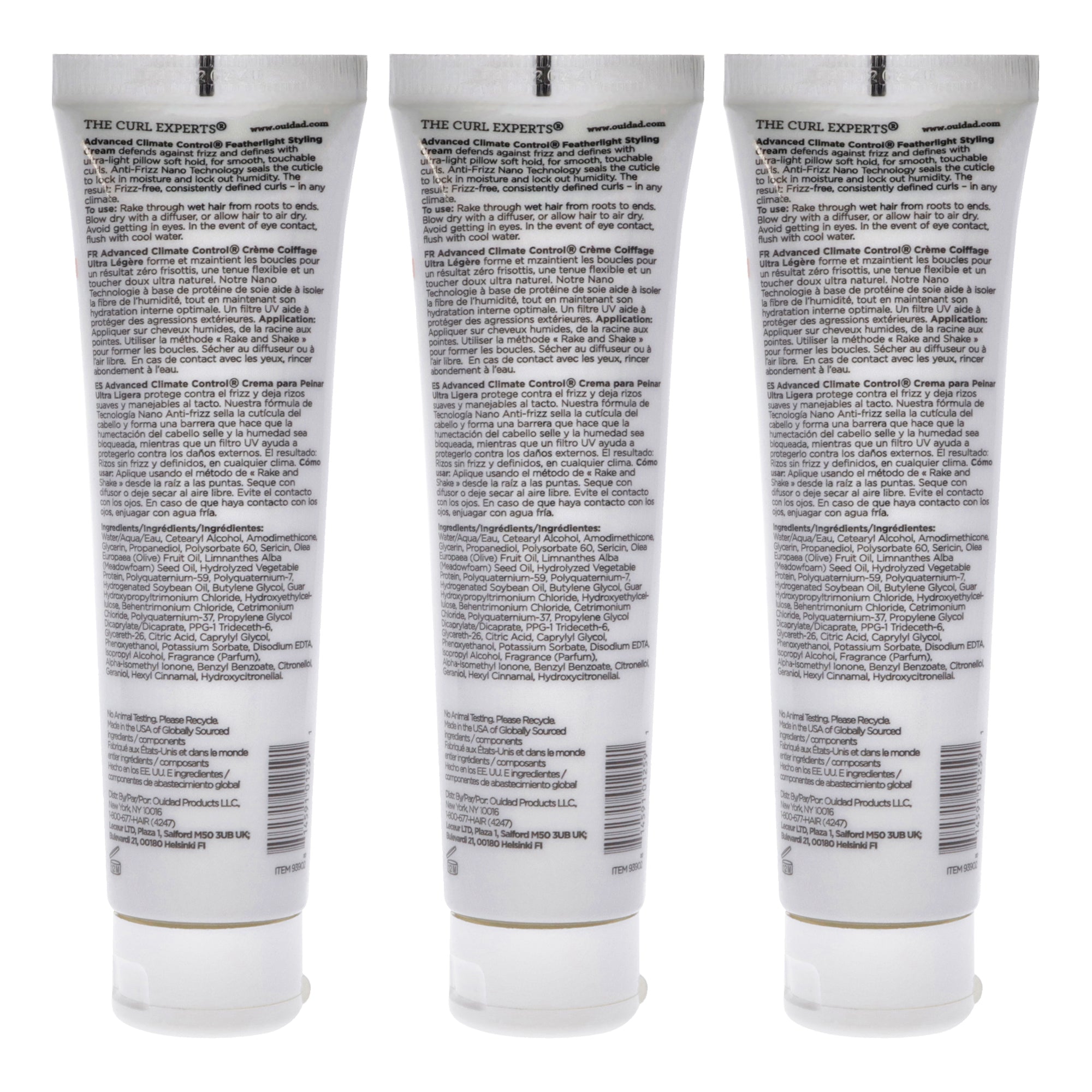 Advanced Climate Control Featherlight Styling Cream by Ouidad for Unisex - 2 oz Cream - Pack of 3