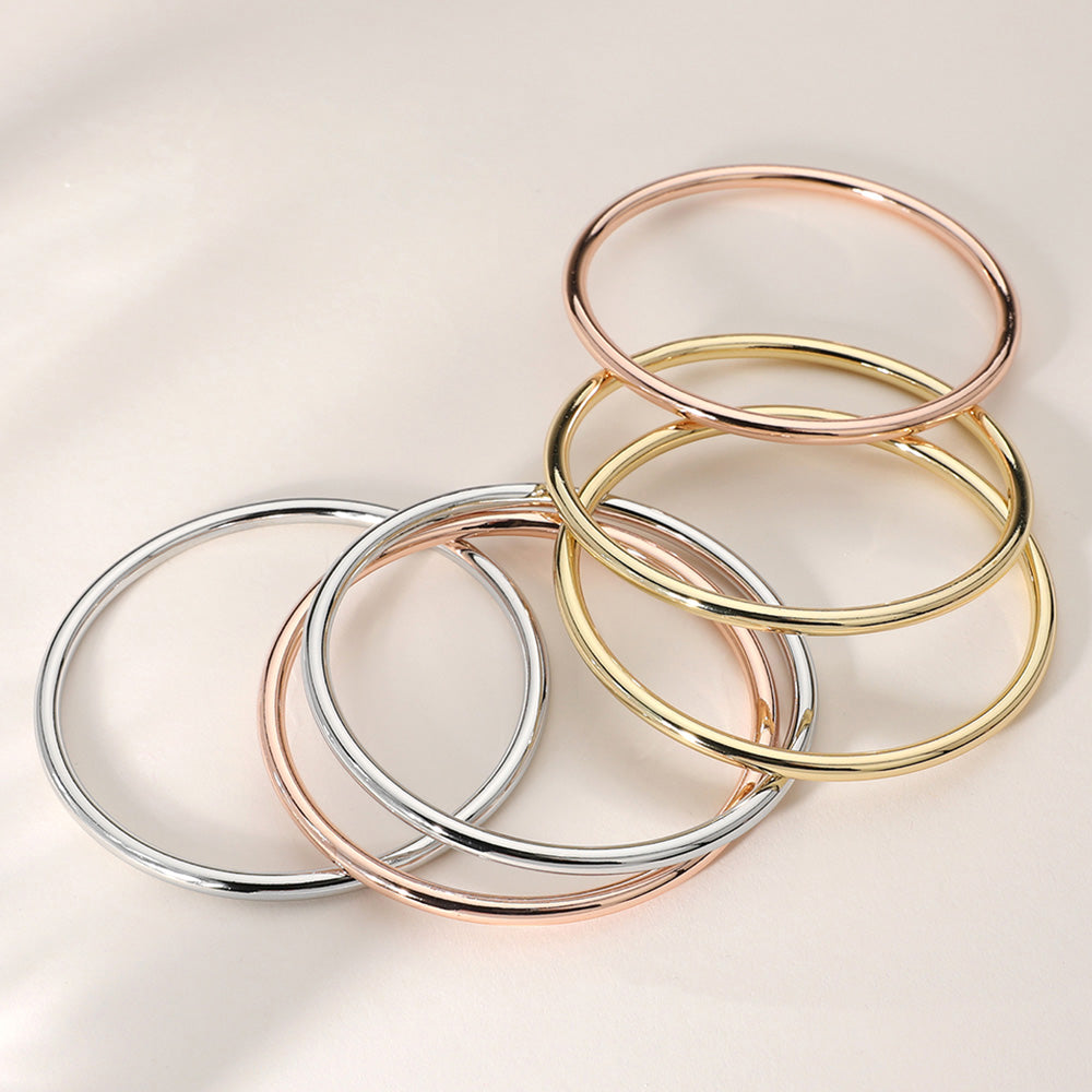 6PCS - Metal Stackable Bangle Bracelets