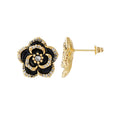 14k Gold Plated Black CZ Carnelian Earrings