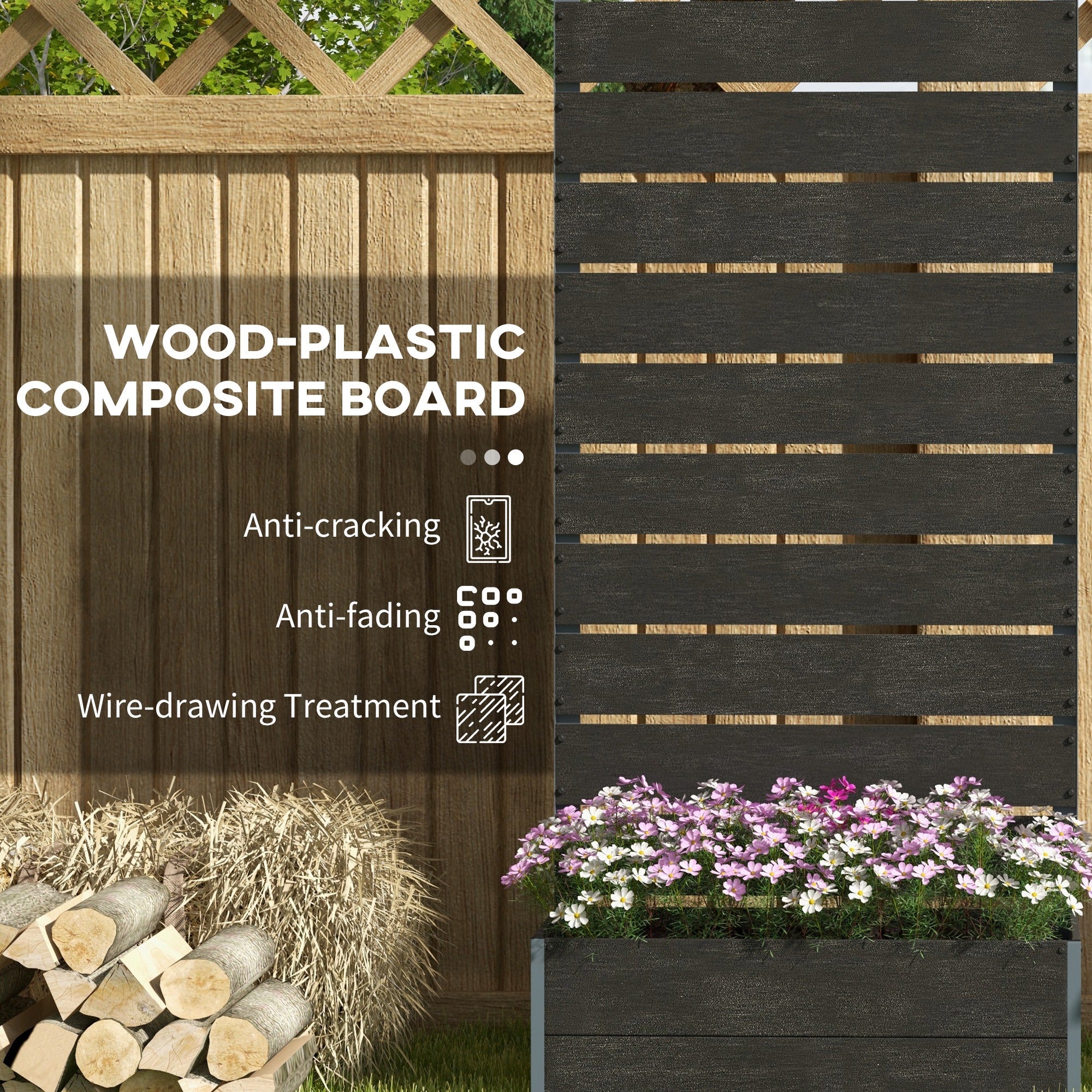28"x15"x59" Raised Garden Bed with Trellis for Climbing Plants