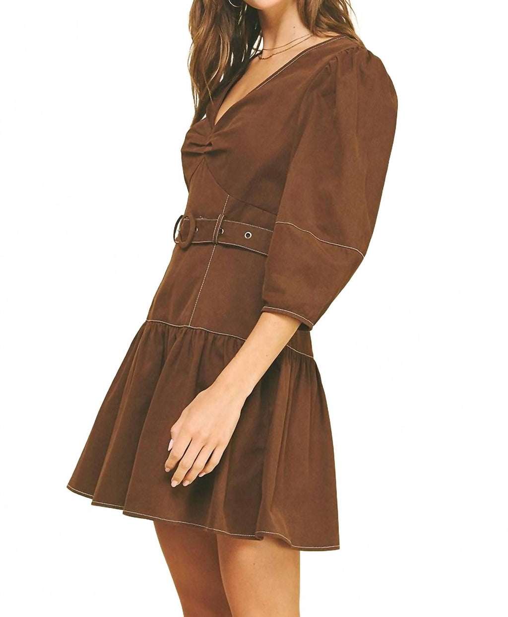 Alex Belted Mini Dress In Coco