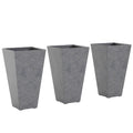 3-Pack 28" Tapered Planters with Marble Finish