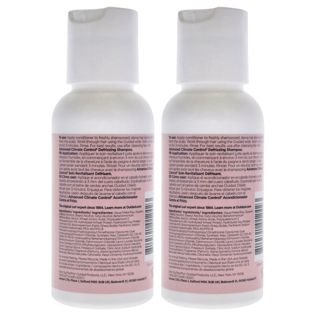 Advanced Climate Control Defrizzing Conditioner by Ouidad for Unisex - 2.5 oz Conditioner - Pack of 2
