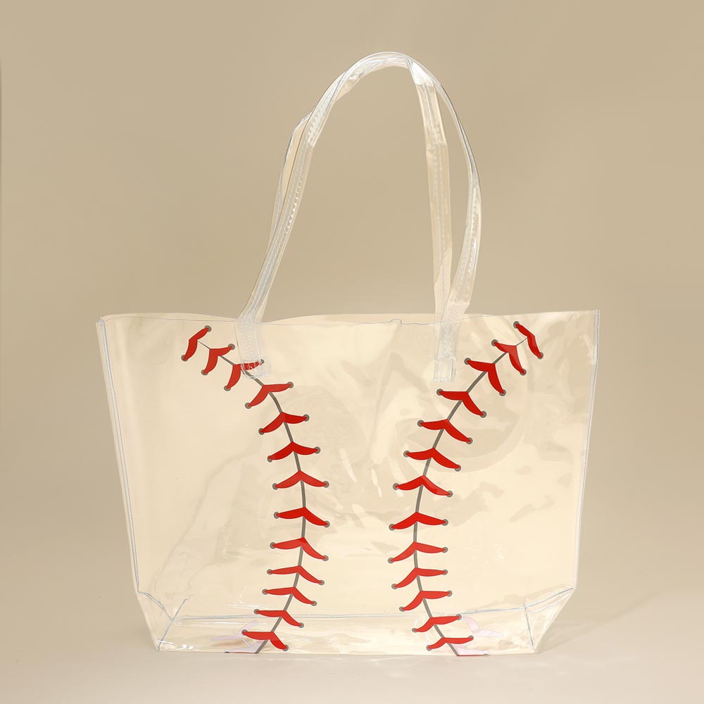 6PCS - Transparent Clear Baseball Shoulder Tote Bags