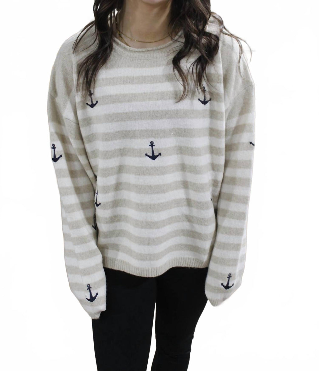 Anchor Sweater In Beige
