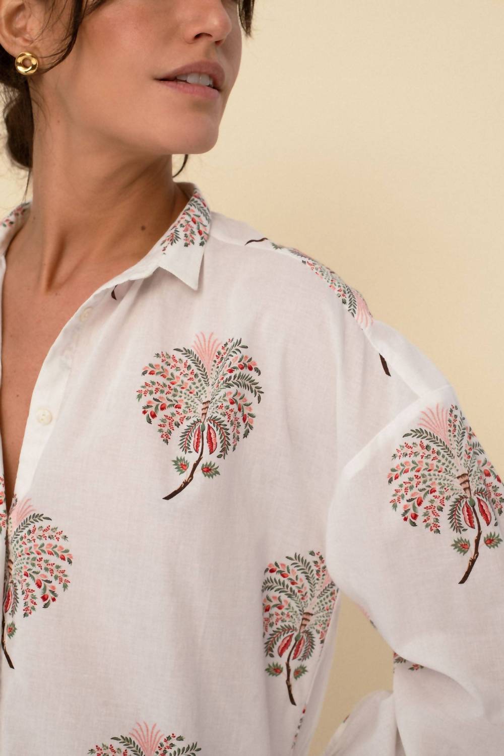 Alexa Floral Blouse In White