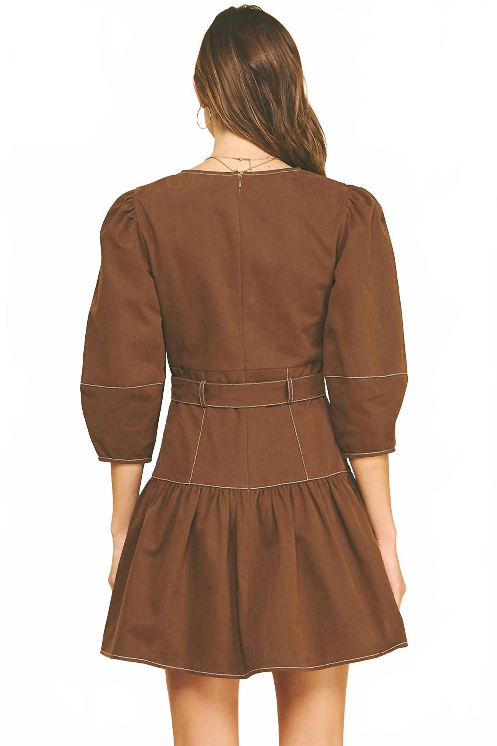 Alex Belted Mini Dress In Coco