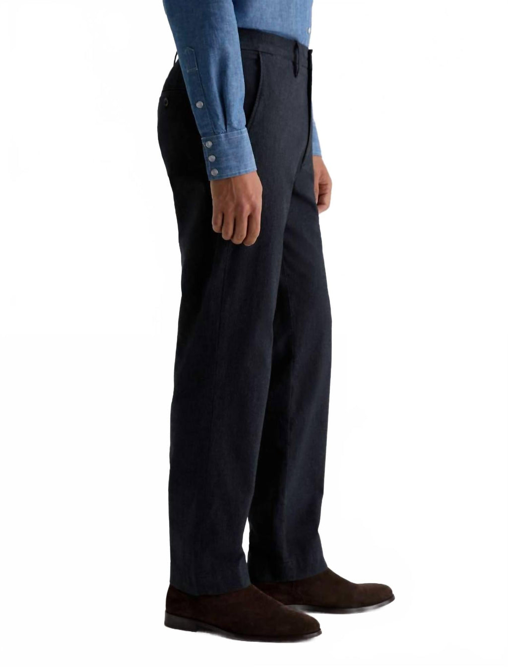 Archie Trouser In Steel Grey Pinstripe