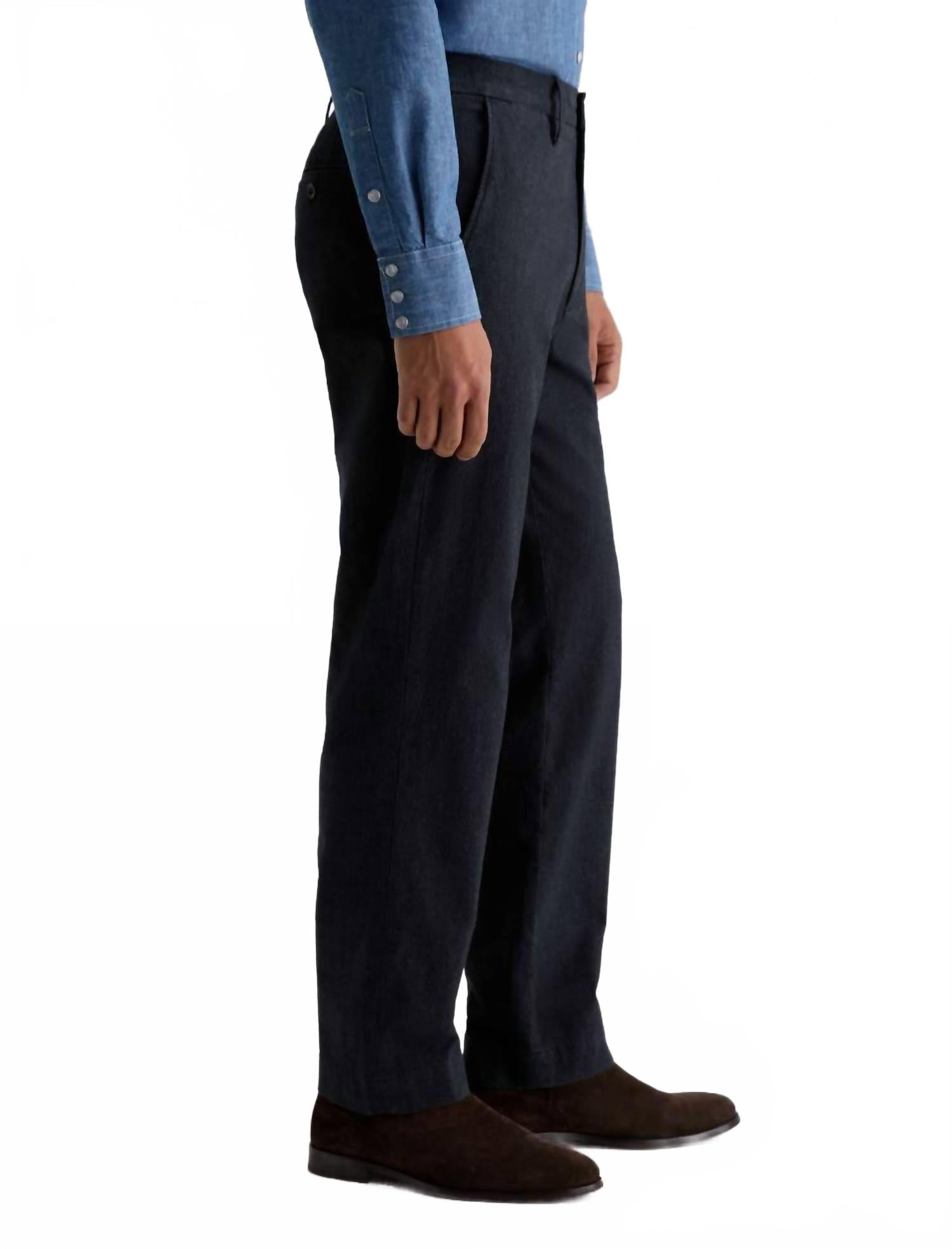 Archie Trouser In Steel Grey Pinstripe