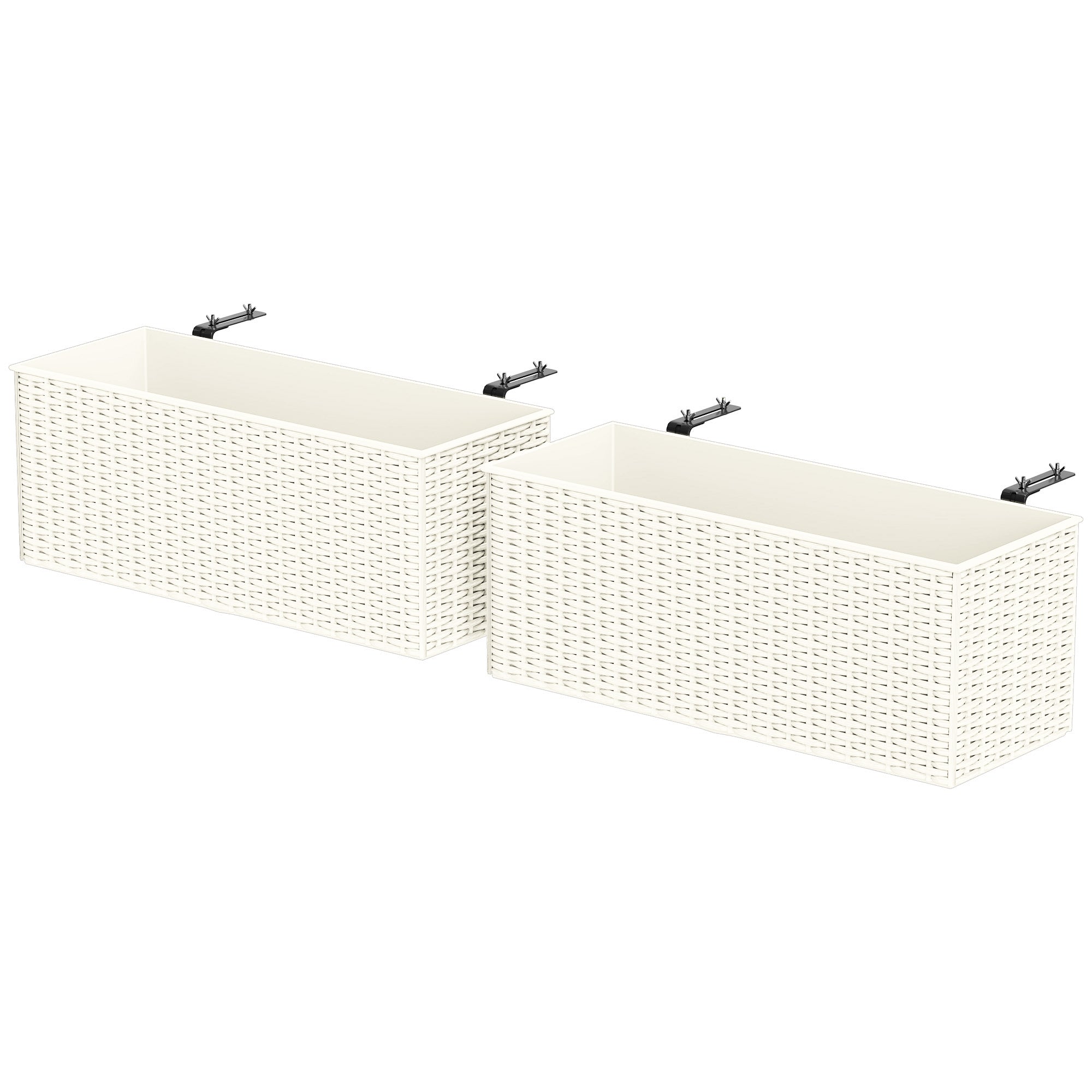 2-Pack Fence Hanging Planters with Drainage Holes