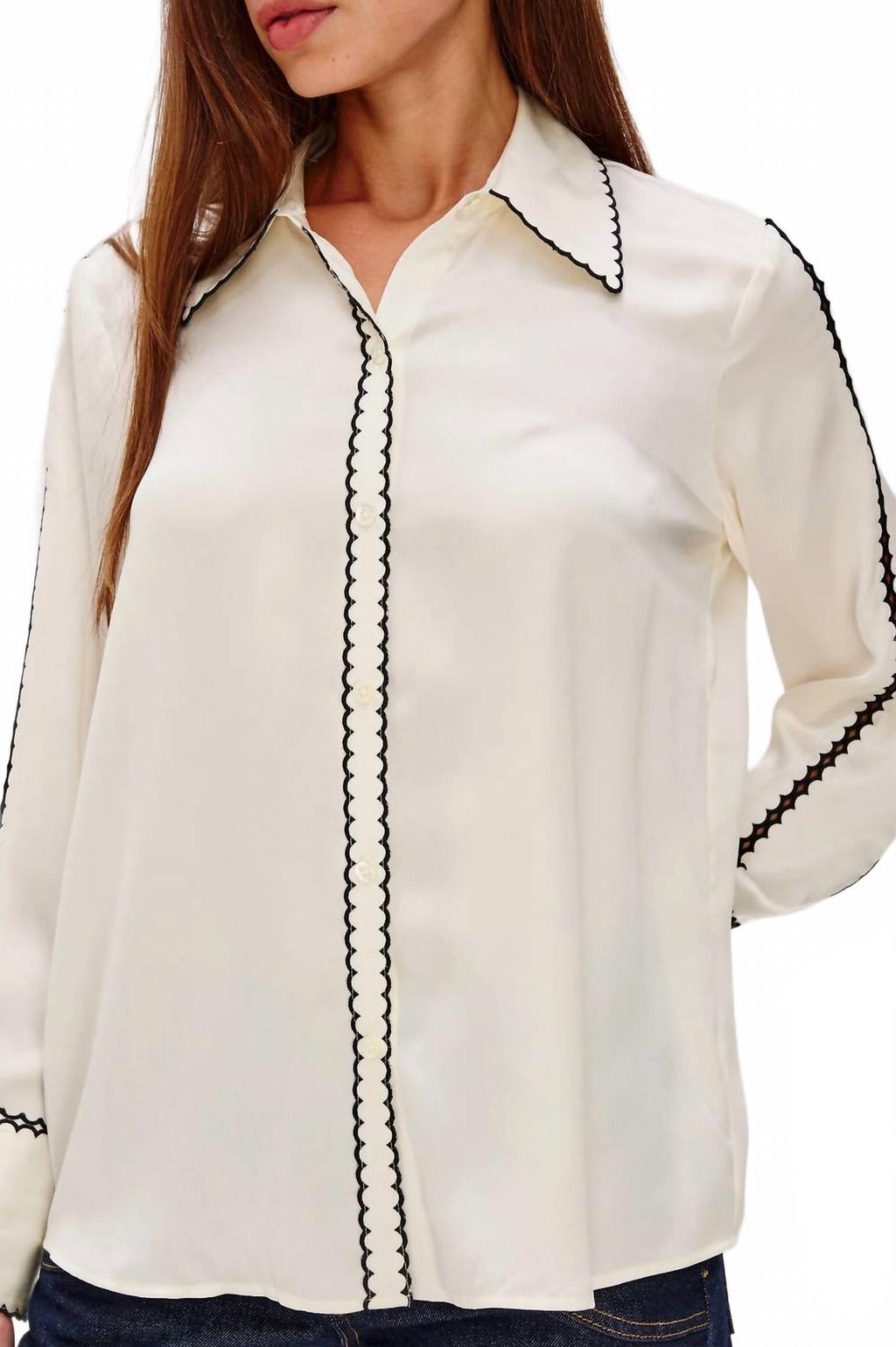 Aloise Classic Collared Shirt In Ivory