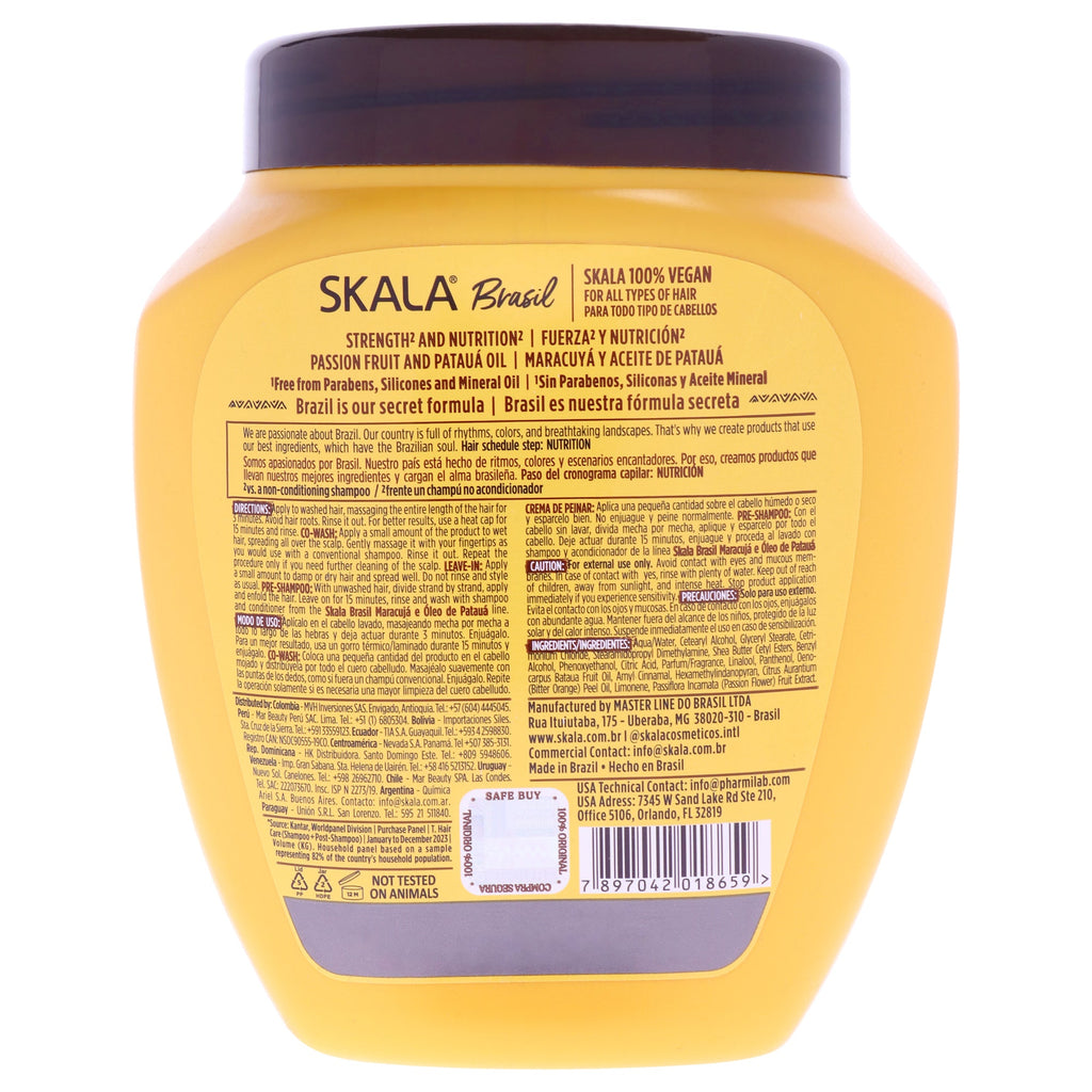 2 in 1 Brasil Passion Fruit and Amazonian Olive Oil Hair Treatment Cream by Skala for Women - 35.2 oz Cream