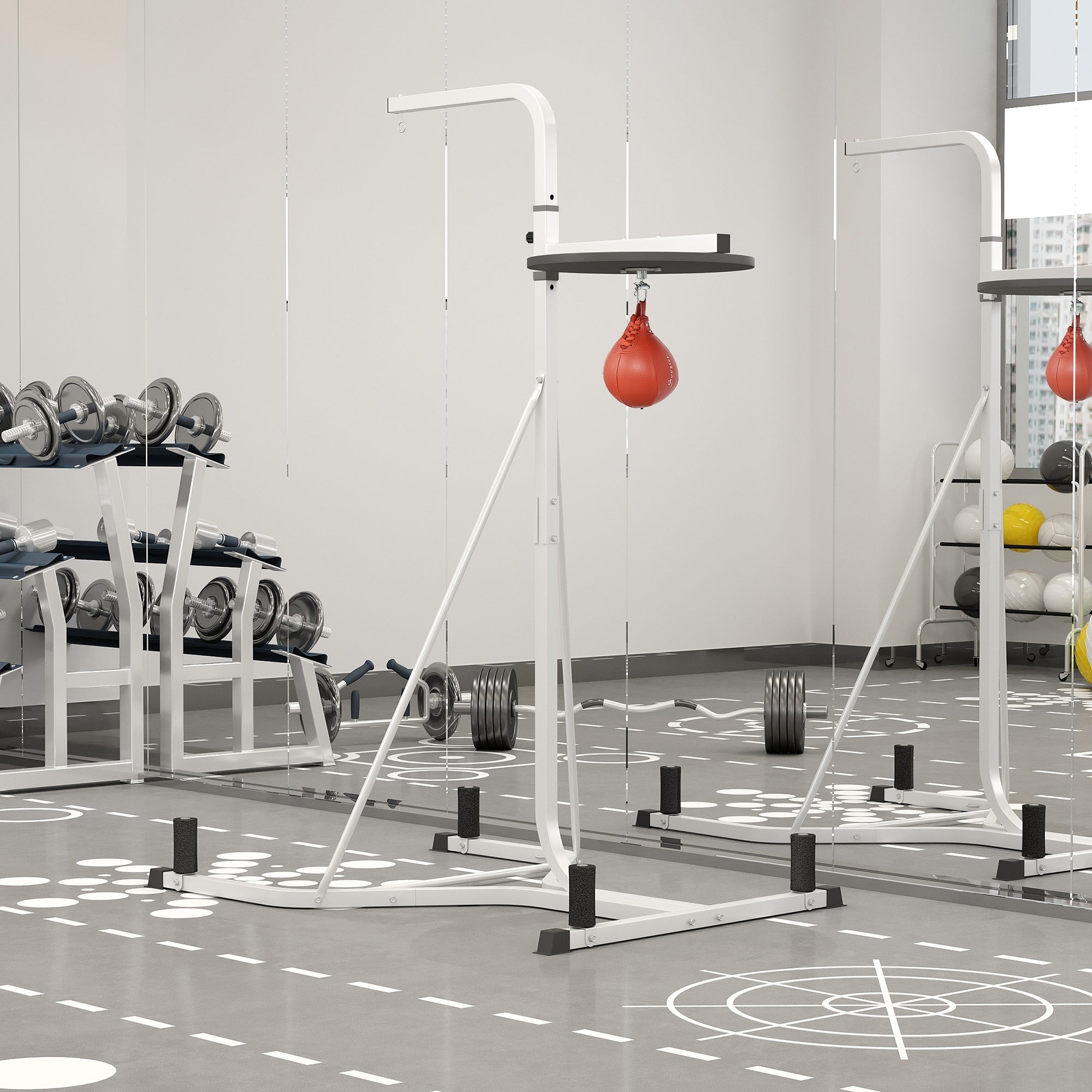 2-in-1 Freestanding Punching Bag Stand with Heavy and Speed Bag