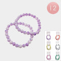 12 SET OF 2 - Round Beaded Stretch Multi Layered Bracelets 0.3"
