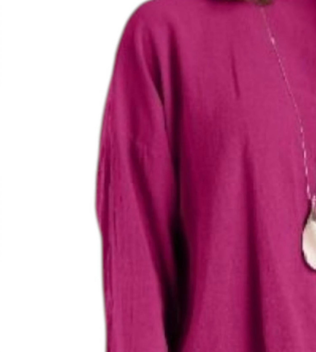 Abby Long Sleeve Pullover Top In Fuchsia