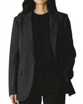 Anabel Tailored Jacket In Black Pinstripe