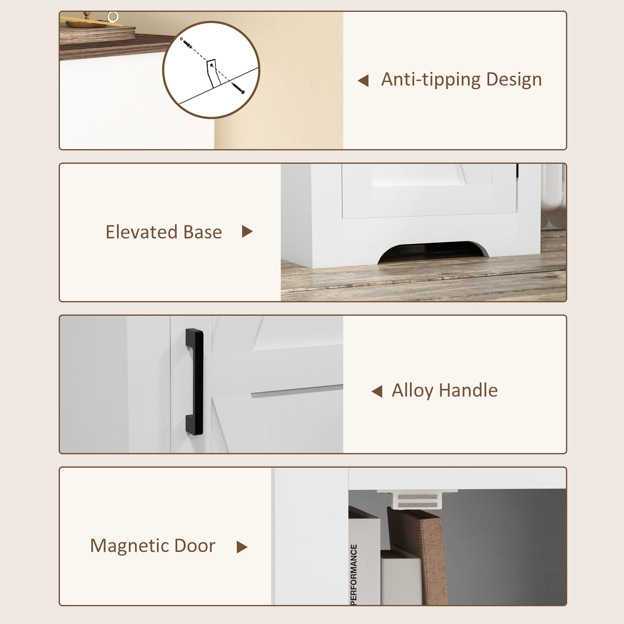 Adjustable Shelf Storage Cabinet for Living Room