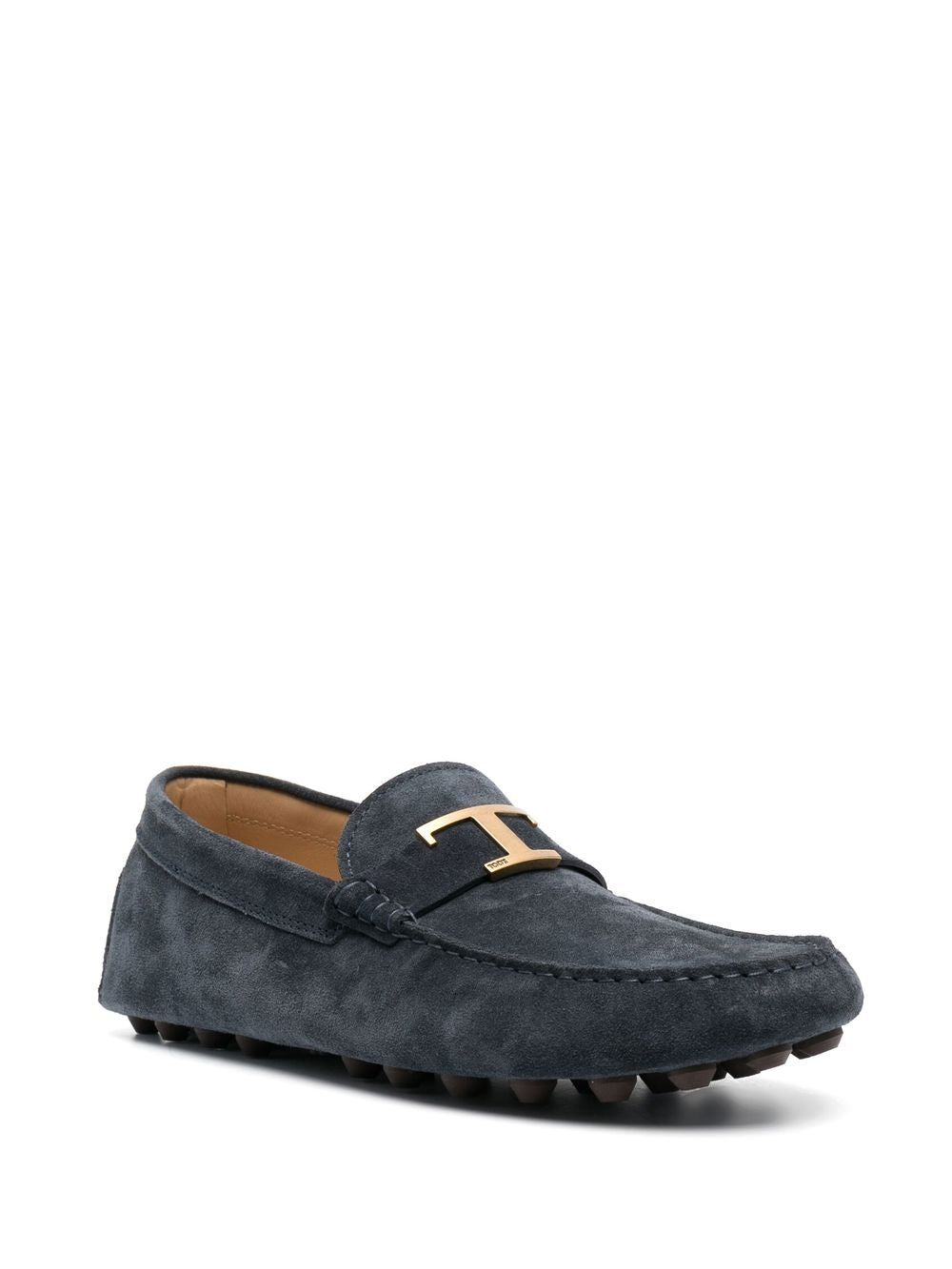 Almond Toe Blue Calf Leather Flats