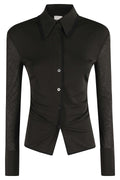 Anthracite Black Idana Draped Shirt