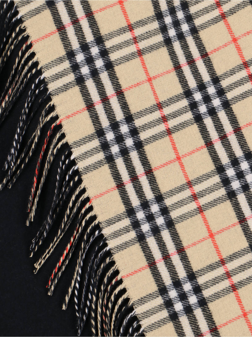 "Check" Reversible Cape – Black/Beige