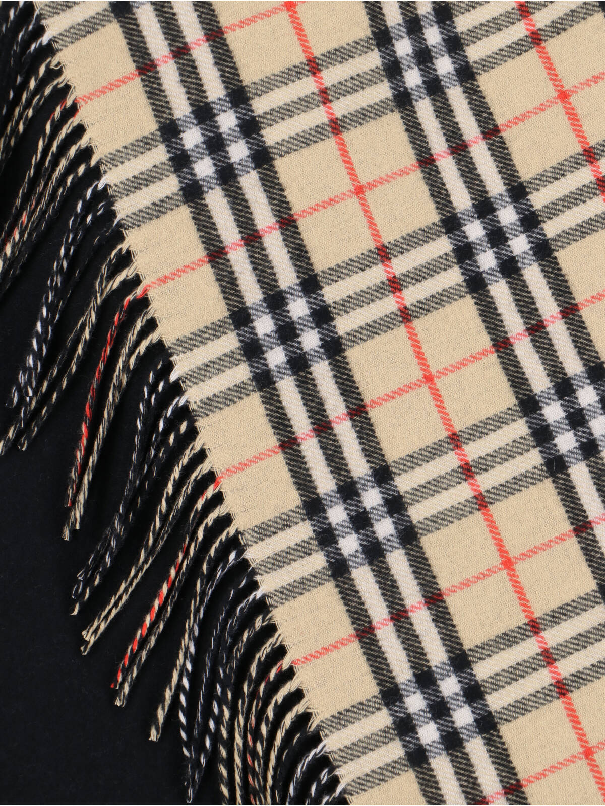 "Check" Reversible Cape – Black/Beige